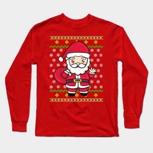 Kawaii Santa Claus Manga Japanese Ugly Christmas Sweater Long Sleeve T-Shirt